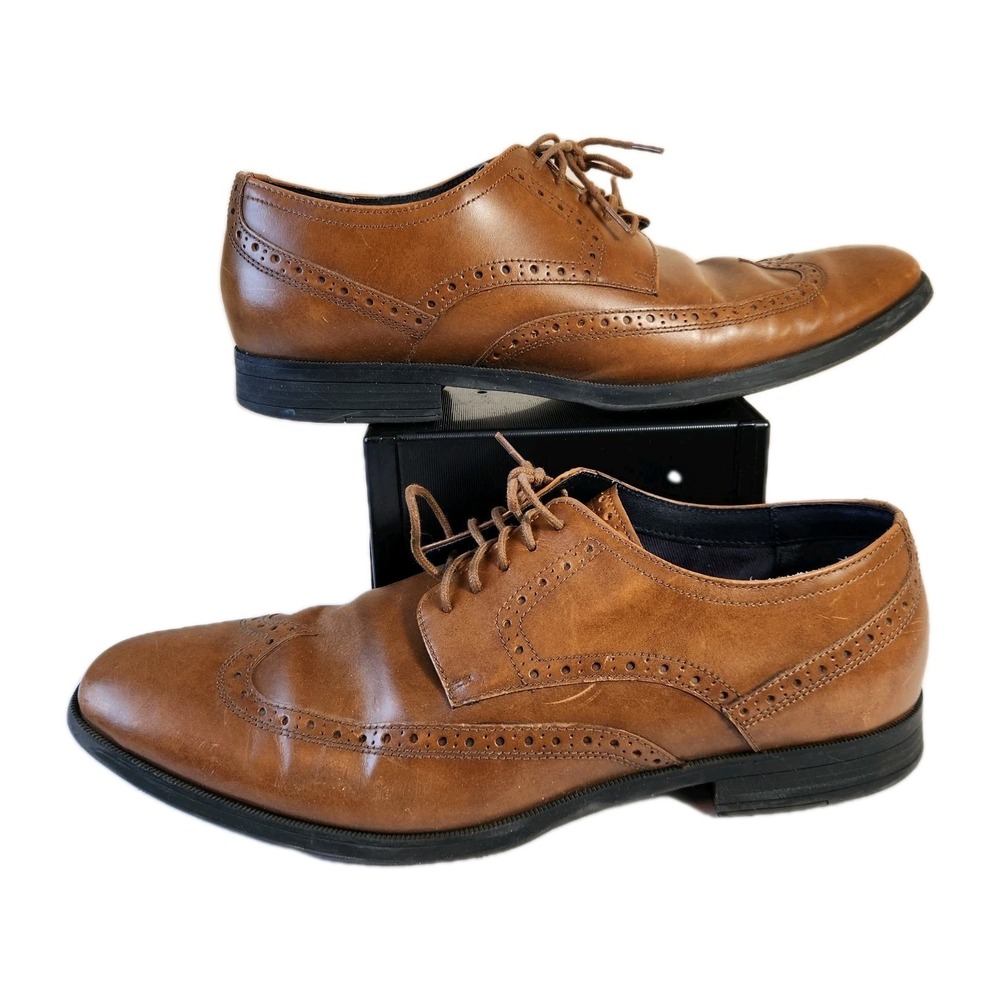 Cole Haan Grand OS Dress Shoes  10.5 Tan Montgomery Wing Oxford Lace Up C20237